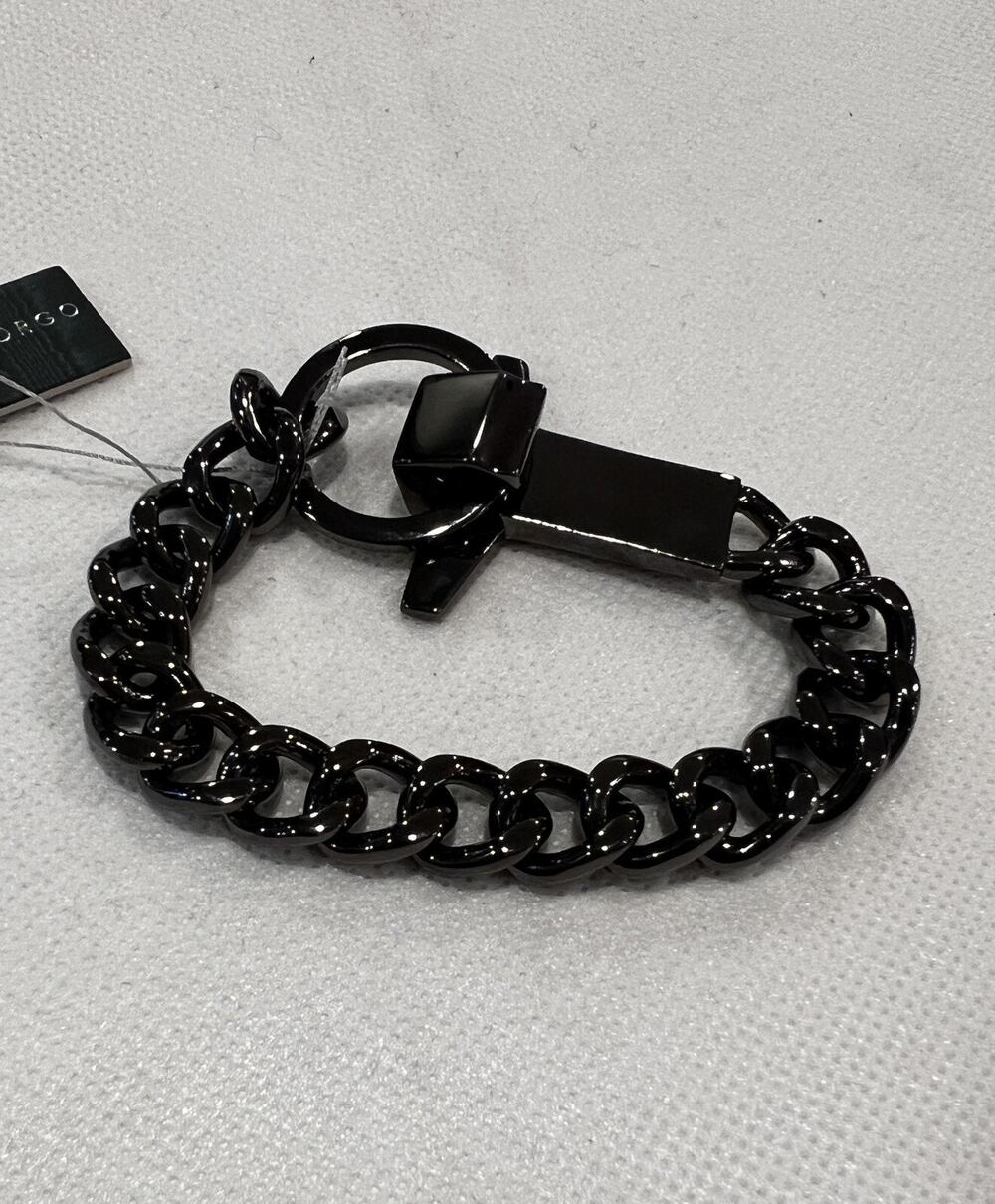 Eddie Borgo Man SPLIT PIN BRACELET Chain Link Blackened Sterling 925